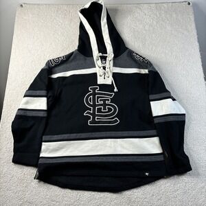St Louis‎ Cardinals MLB '47 Jersey Superior Lacer Hoodie Sweatshirt Men's Medium